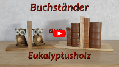 Buchständer aus Eukalyptusholz